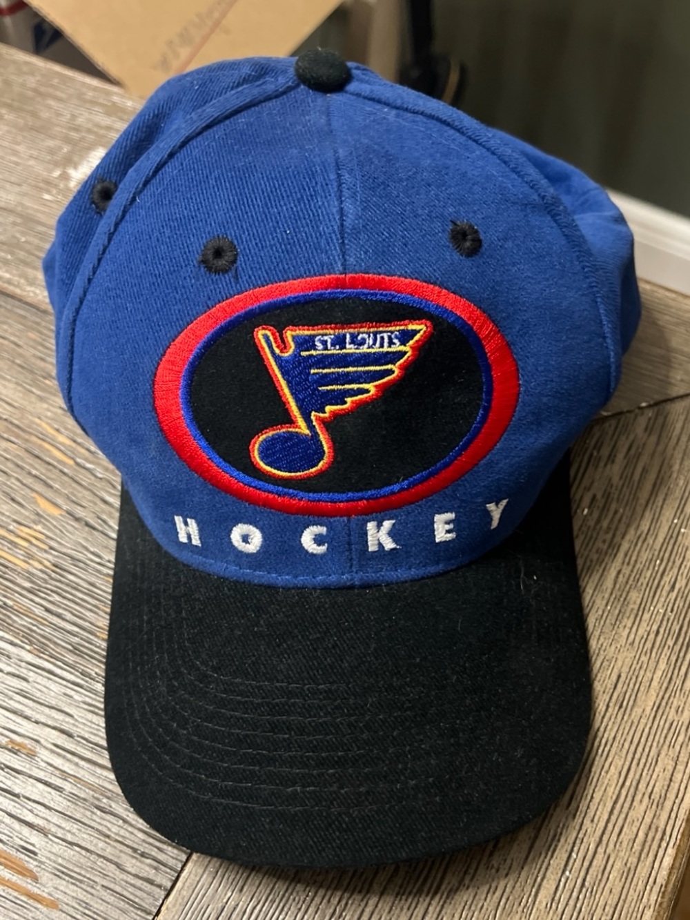 Vintage 90s Drew Pearson St Louis Blues NHL Hockey Snapback Hat Embroidered